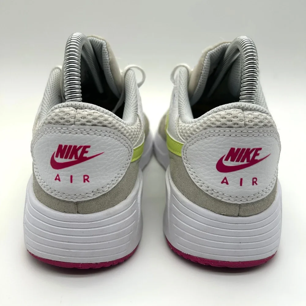 Nike Air Max SC Shoes Womens 7 White Lemon Mesh Suede Athletic Sneakers